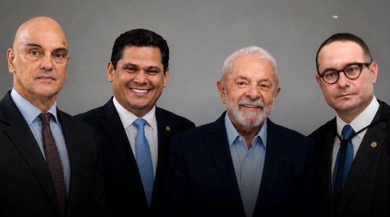Presidente Luiz Inácio Lula da Silva e o presidente do Senado e do Congresso Nacional, Davi Alcolumbre, participaram de um jantar reservado na residência do ministro Alexandre de Moraes,